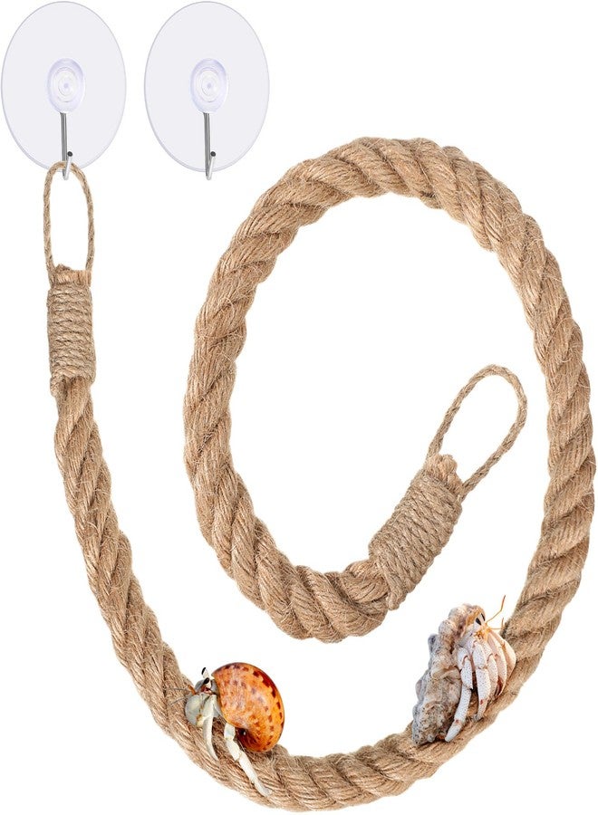 JellyArch Hermit Crab Toys Hermit Crab Climbing Jute Rope Ladder with Hooks Reptile Tank Terrarium Accessories Habitat Decor for Lizards Geckos Snakes(1 Pcs,23.6 Inch) - Image 1